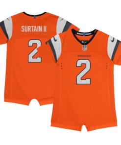 Newborn & Infant Denver Broncos Patrick Surtain II Orange Mile High Collection Game Romper Jersey JS3588 nicesnker