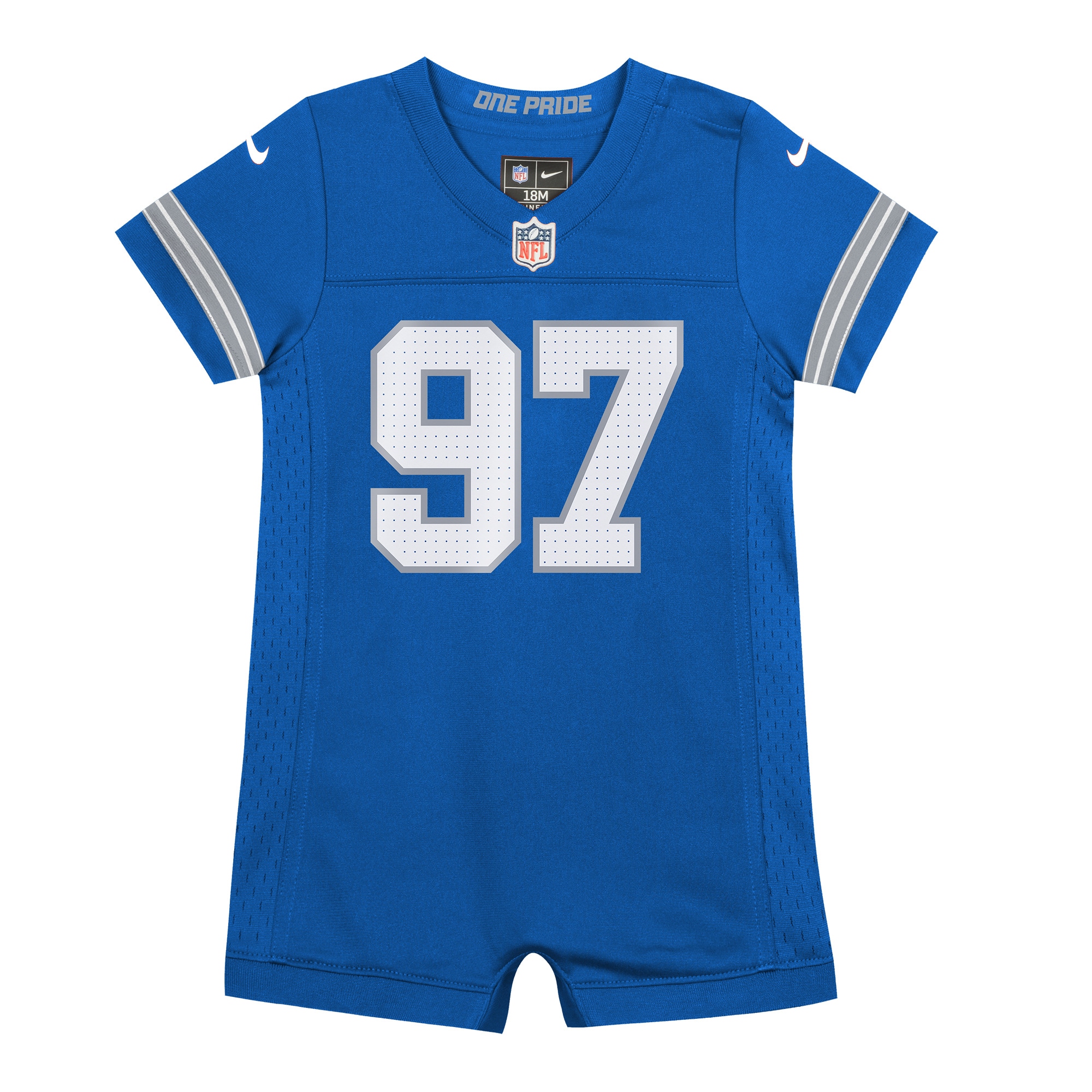 Newborn & Infant Detroit Lions Aidan Hutchinson Blue Game Romper Jersey JS1884 nicesnker - Image 2