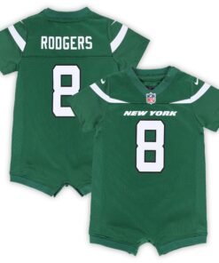 Newborn & Infant New York Jets Aaron Rodgers Green Game Romper Jersey JS8090 nicesnker