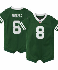 Newborn & Infant New York Jets Aaron Rodgers Legacy Green Game Romper Jersey JS2397 nicesnker
