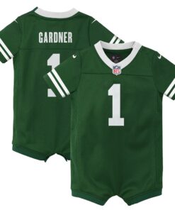 Newborn & Infant New York Jets Ahmad Sauce Gardner Legacy Green Game Romper Jersey JS7214 nicesnker