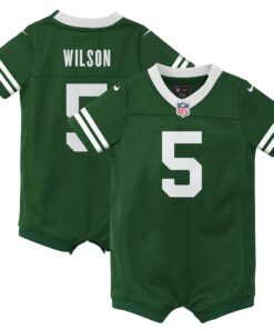 Newborn & Infant New York Jets Garrett Wilson Legacy Green Game Romper Jersey JS9598 nicesnker