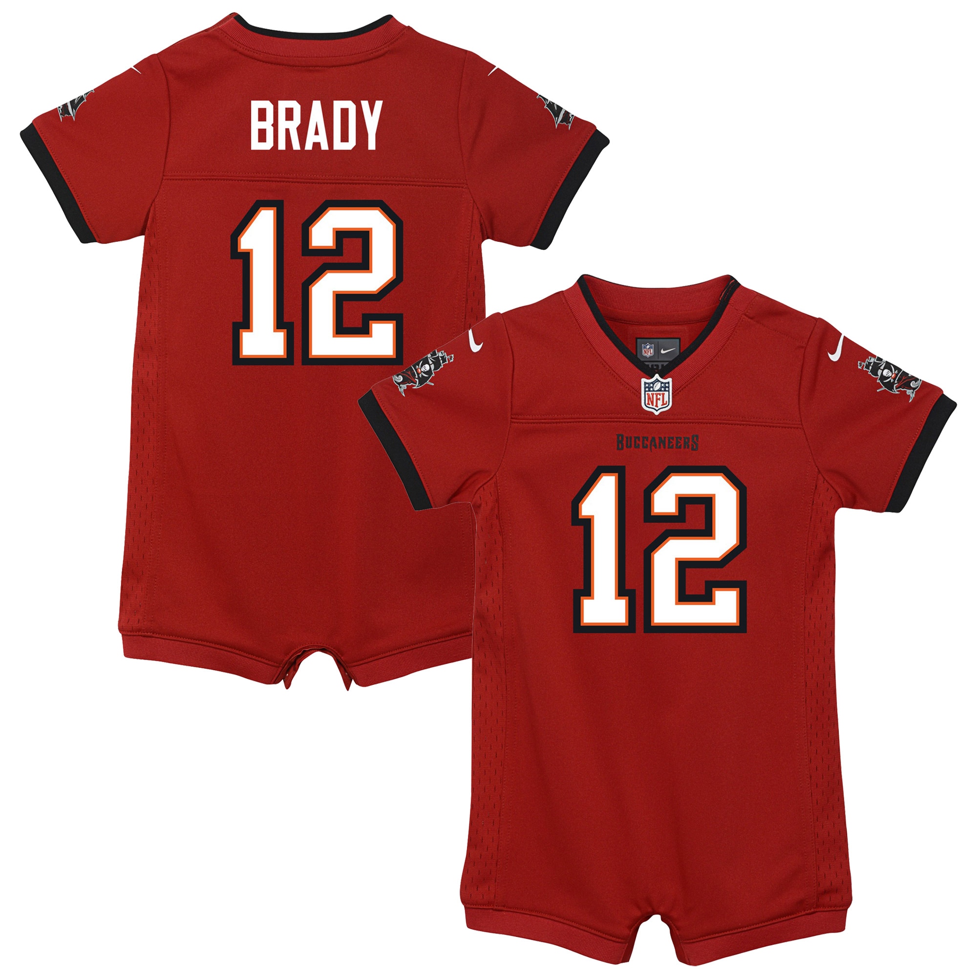 Newborn & Infant Tampa Bay Buccaneers Tom Brady Red Game Romper Jersey JS7085 nicesnker