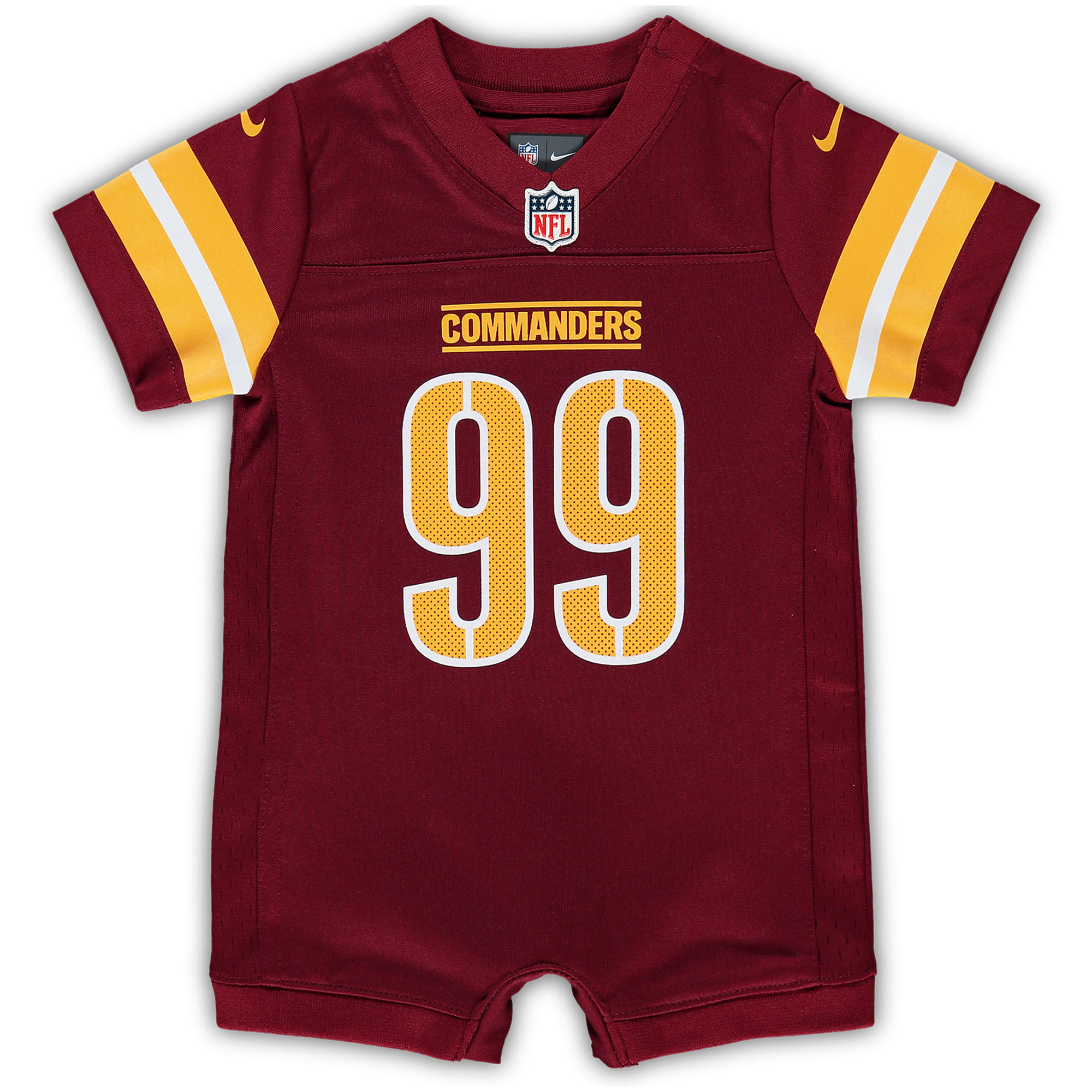 Newborn & Infant Washington Commanders Chase Young Burgundy Game Romper Jersey JS1561 nicesnker - Image 2