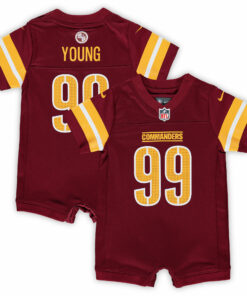 Newborn & Infant Washington Commanders Chase Young Burgundy Game Romper Jersey JS1561 nicesnker