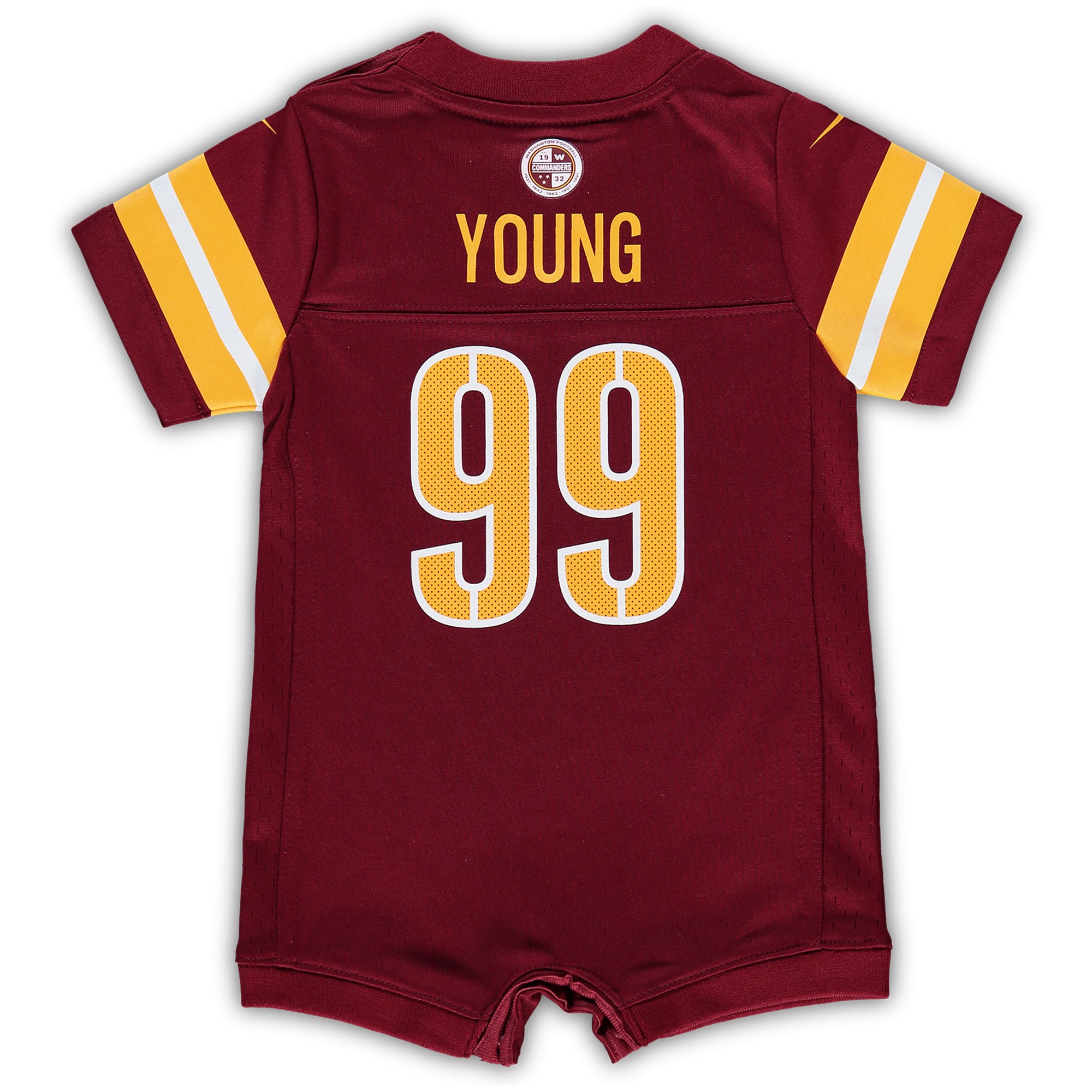 Newborn & Infant Washington Commanders Chase Young Burgundy Game Romper Jersey JS1561 nicesnker - Image 3