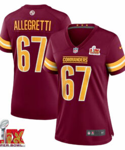 Nick Allegretti #67 Washington Commanders Super Bowl LIX Women's Jersey - Burgundy JS1816 nicesnker
