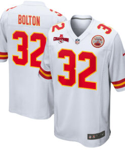 Nick Bolton 32 Kansas City Chiefs AFC Champions Patch Game Men Jersey - White JS8188 nicesnker