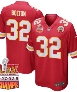 Nick Bolton 32 Kansas City Chiefs Super Bowl LIX Champions Patch Game Men Jersey - Red JS5133 nicesnker