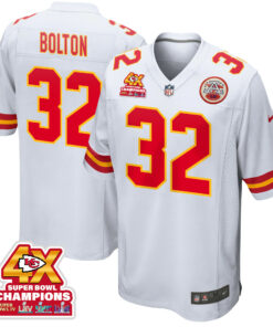 Nick Bolton 32 Kansas City Chiefs Super Bowl LVIII Champions 4X Game Men Jersey - White JS3604 nicesnker