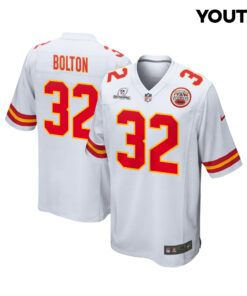 Nick Bolton 32 Kansas City Chiefs Super Bowl LVIII Patch Game YOUTH Jersey - White JS5171 nicesnker