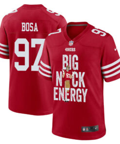 Nick Bosa 97 San Francisco 49ers Big Nick Energy Game Men Jersey - Scarlet JS8260 nicesnker
