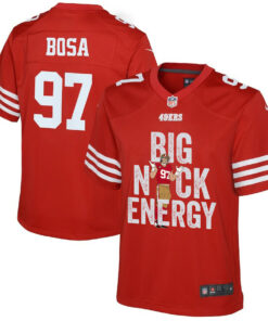 Nick Bosa 97 San Francisco 49ers Big Nick Energy Game YOUTH Jersey - Scarlet JS6079 nicesnker