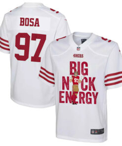 Nick Bosa 97 San Francisco 49ers Big Nick Energy Game YOUTH Jersey - White JS3237 nicesnker