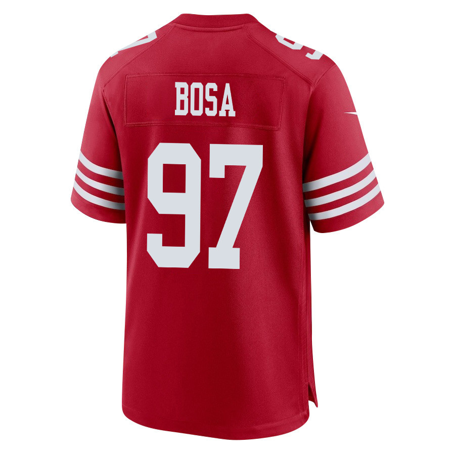 Nick Bosa 97 San Francisco 49ers NFC Champions Patch Game Men Jersey - Scarlet JS4619 nicesnker - Image 3