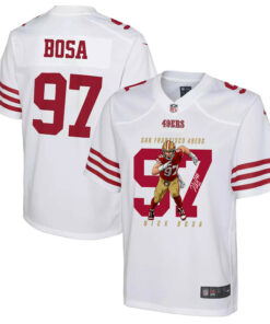Nick Bosa 97 San Francisco 49ers Run Bosa Run Game YOUTH Jersey - White JS8575 nicesnker