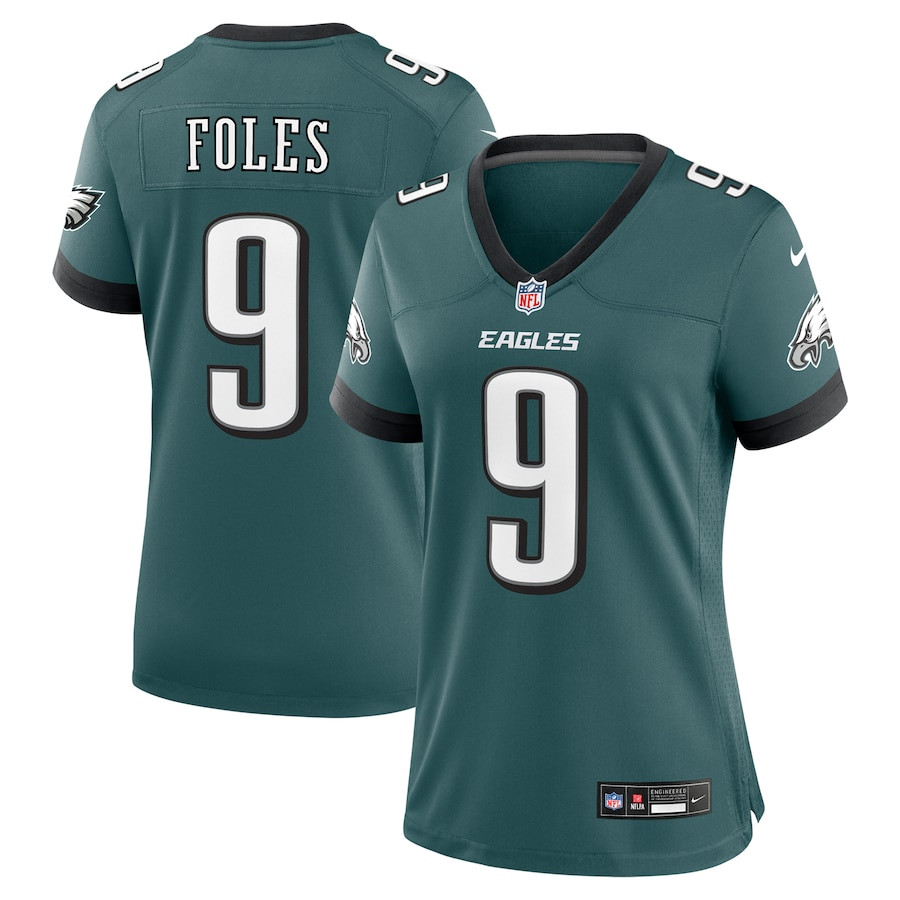 Nick Foles 9 Philadelphia Eagles Team Retired Player Game Jersey - Midnight Green JS2485 nicesnker