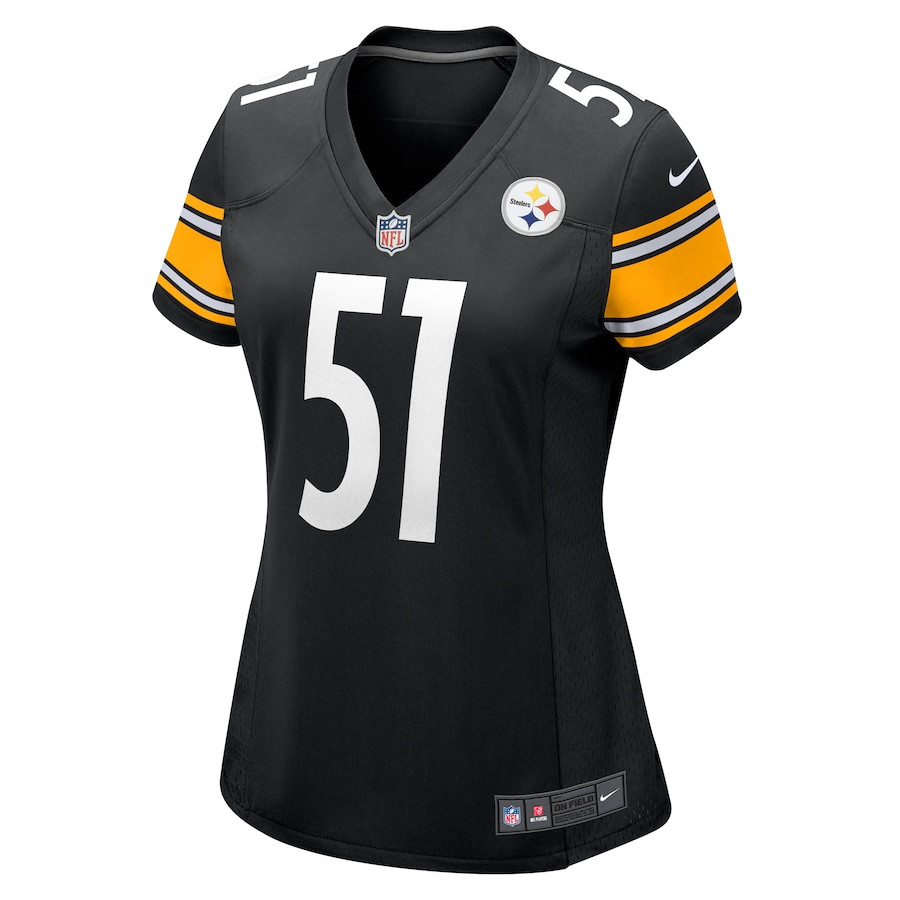 Nick Herbig 51 Pittsburgh Steelers Women's Game Jersey - Black JS3354 nicesnker - Image 2