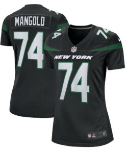 Nick Mangold 74 New York Jets Women Retired Jersey - Black JS9288 nicesnker