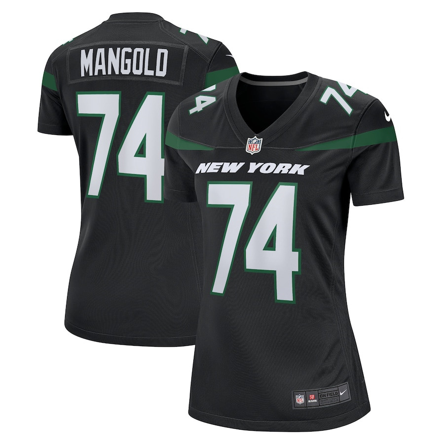 Nick Mangold 74 New York Jets Women Retired Jersey - Black JS9288 nicesnker