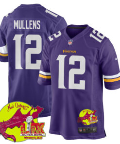 Nick Mullens 12 Minnesota Vikings Super Bowl LIX New Orleans Patch Game Men Jersey - Purple JS3086 nicesnker