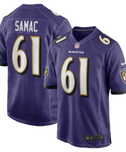 Nick Samac 61 Baltimore Ravens Team Game Men Jersey - Purple JS6051 nicesnker