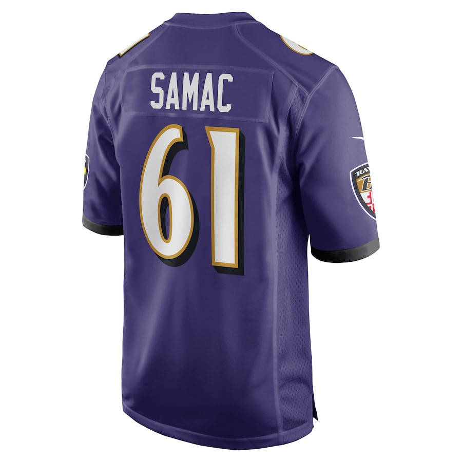 Nick Samac 61 Baltimore Ravens Team Game Men Jersey - Purple JS6051 nicesnker - Image 3