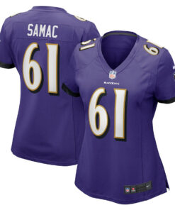 Nick Samac 61 Baltimore Ravens Women's Game Jersey - Purple JS5906 nicesnker