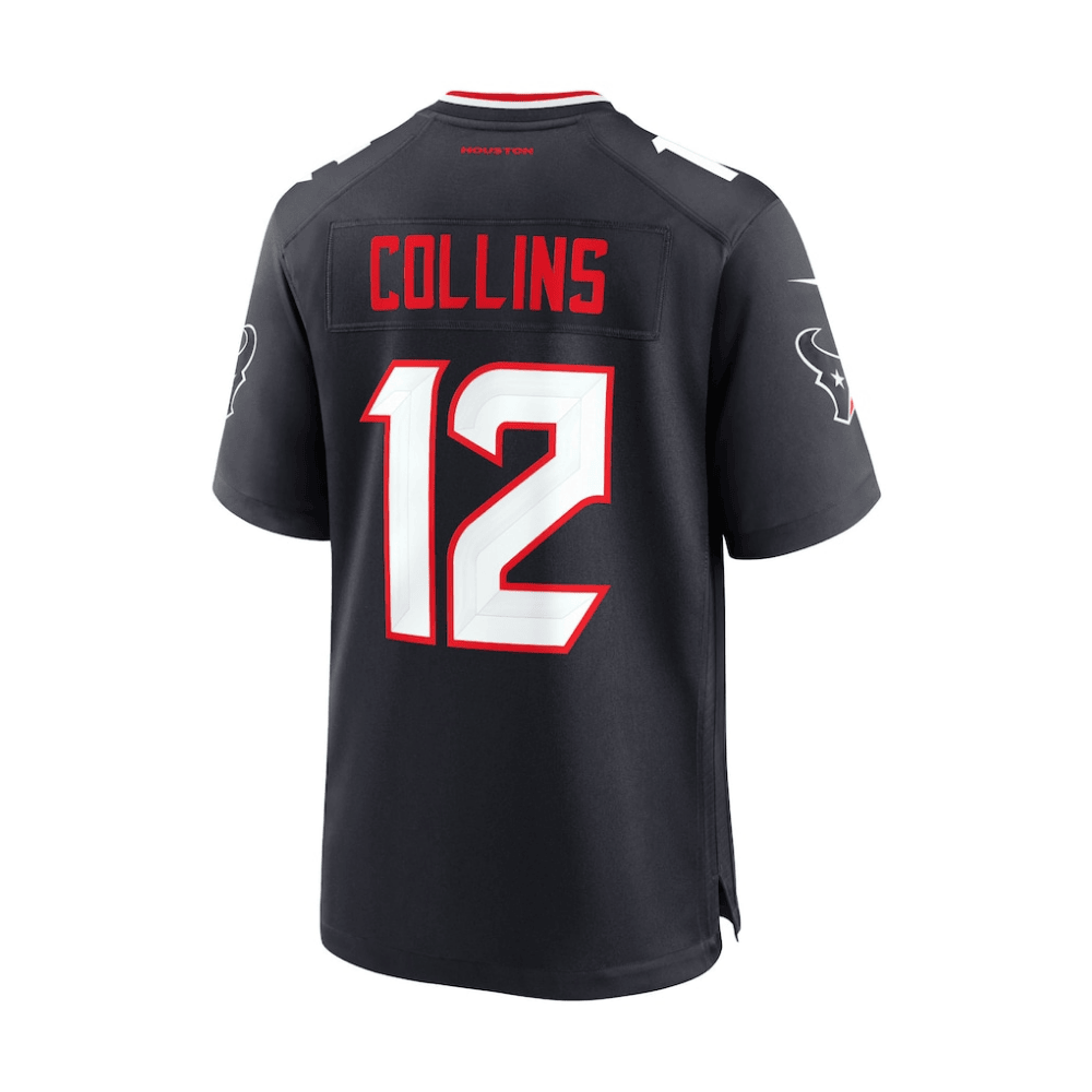 Nico Collins 12 Houston Texans 2025 Pro Bowl Patch Game Men Jersey - Navy JS3857 nicesnker - Image 3