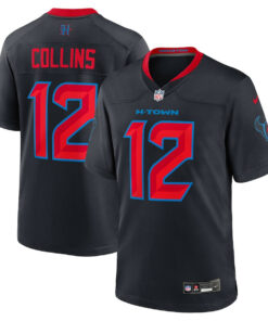 Nico Collins 12 Houston Texans 2nd Alternate Game Men Jersey - Navy JS7179 nicesnker