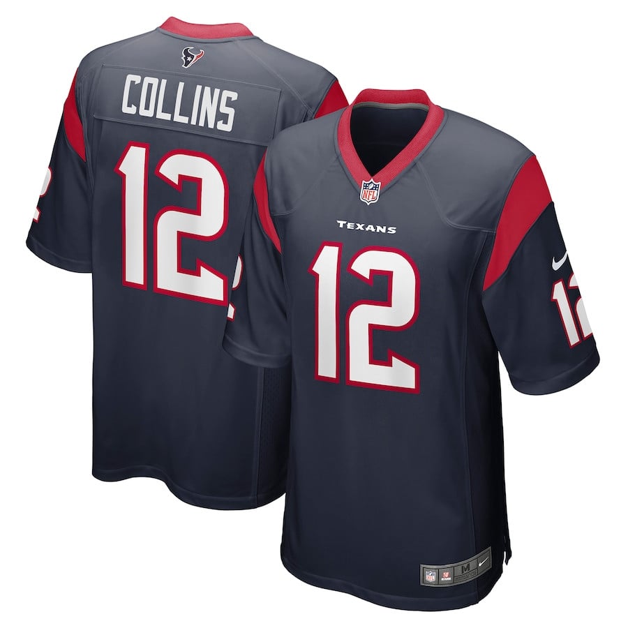 Nico Collins 12 Houston Texans Men Game Jersey - Navy JS3007 nicesnker