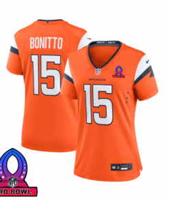 Nik Bonitto 15 Denver Broncos 2025 Pro Bowl Patch Women Game Jersey - Orange JS7866 nicesnker