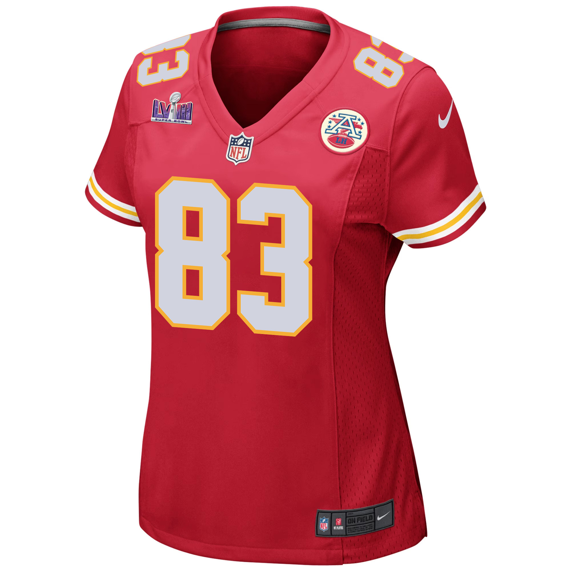 Noah Gray 83 Kansas City Chiefs Super Bowl LVIII Patch Game Women Jersey - Red JS6763 nicesnker - Image 2
