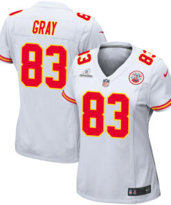 Noah Gray 83 Kansas City Chiefs Super Bowl LVIII Patch Game Women Jersey - White JS3364 nicesnker