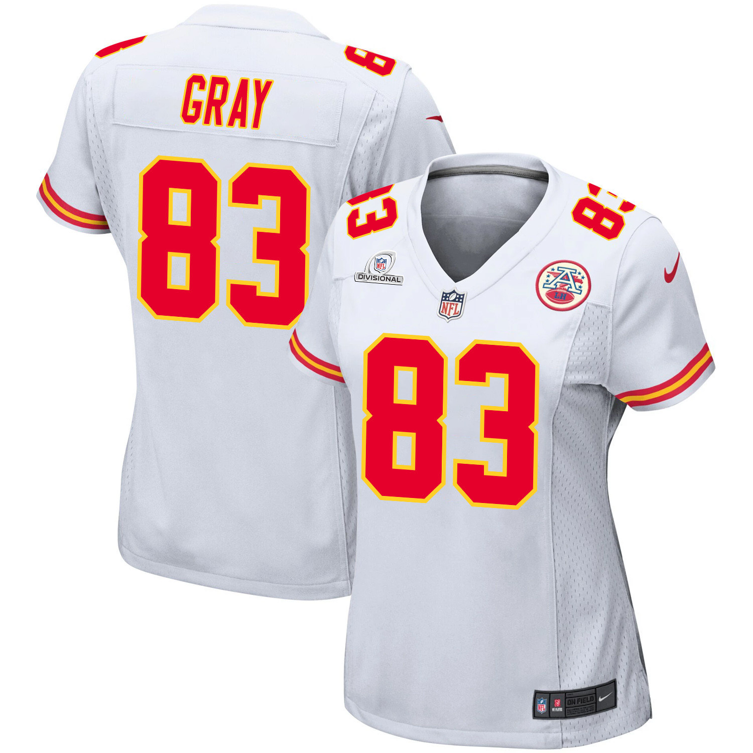 Noah Gray 83 Kansas City Chiefs Super Bowl LVIII Patch Game Women Jersey - White JS3364 nicesnker