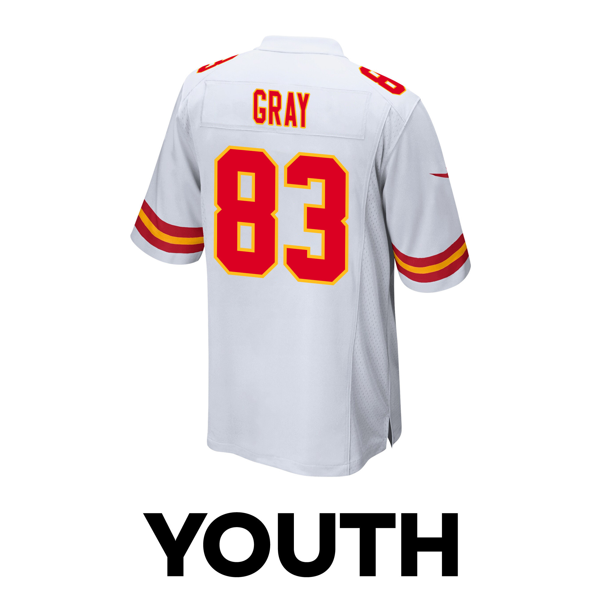 Noah Gray 83 Kansas City Chiefs Super Bowl LVIII Patch Game YOUTH Jersey - White JS4836 nicesnker - Image 3