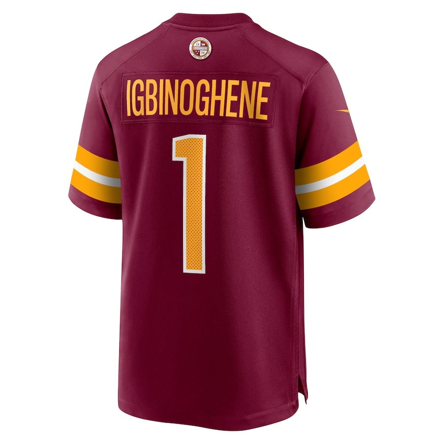 Noah Igbinoghene 1 Washington Commanders Game Men Jersey - Burgundy JS2307 nicesnker - Image 3