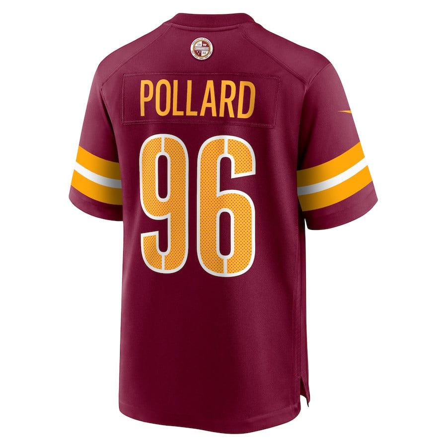 Norell Pollard #96 Washington Commanders Super Bowl LIX Jersey - Men's - Burgundy JS9565 nicesnker - Image 3