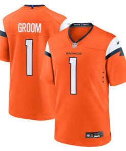 Number 1 Groom Denver Broncos Game Men Jersey - Orange JS5783 nicesnker