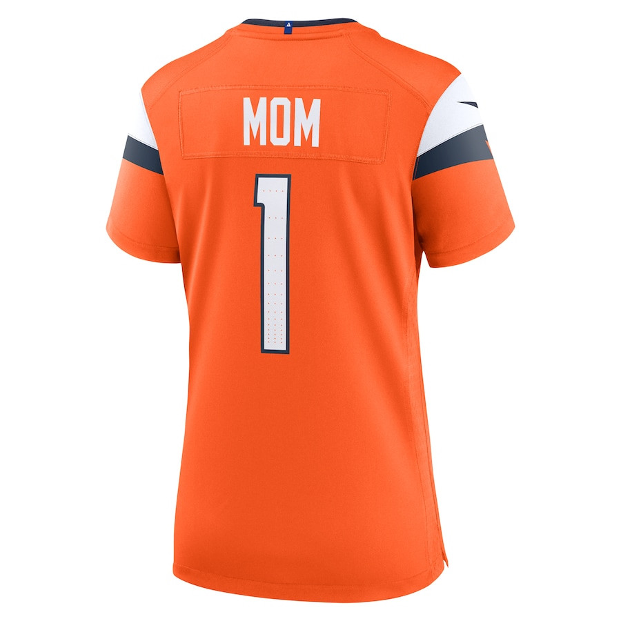 Number 1 Mom Denver Broncos Women's Game Jersey - Orange JS7602 nicesnker - Image 3