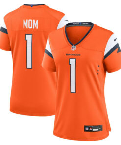 Number 1 Mom Denver Broncos Women's Game Jersey - Orange JS7602 nicesnker