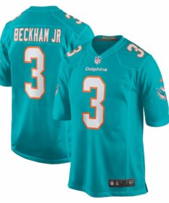 Odell Beckham Jr. 3 Miami Dolphins Game Men Jersey - Aqua JS3689 nicesnker