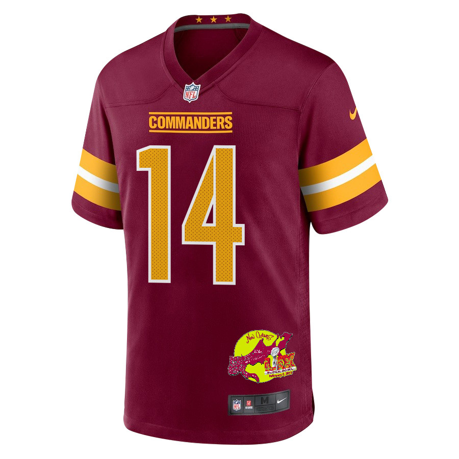 Olamide Zaccheaus 14 Washington Commanders Super Bowl LIX New Orleans Patch Game Men Jersey - Burgundy JS4700 nicesnker - Image 3