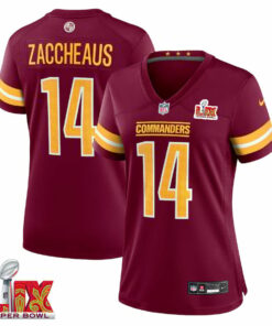 Olamide Zaccheaus #14 Washington Commanders Super Bowl LIX Women's Jersey - Burgundy JS9279 nicesnker