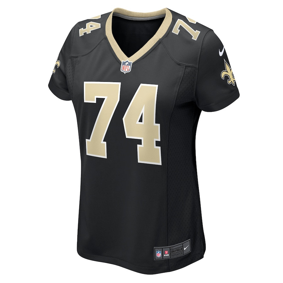 Olisaemeka Udoh 74 New Orleans Saints Women's Game Jersey - Black JS6438 nicesnker - Image 2