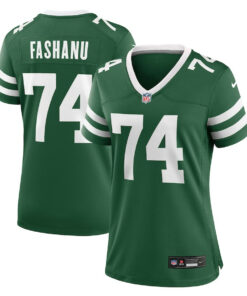 Olu Fashanu 74 New York Jets Women's Team Game Jersey - Legacy Green JS4696 nicesnker