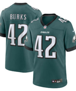 Oren Burks 42 Philadelphia Eagles Game Men Jersey - Midnight Green JS2124 nicesnker