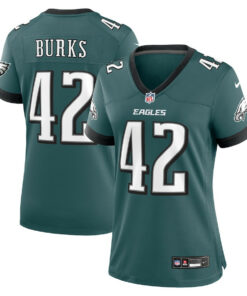 Oren Burks 42 Philadelphia Eagles Women Game Jersey - Midnight Green JS8360 nicesnker