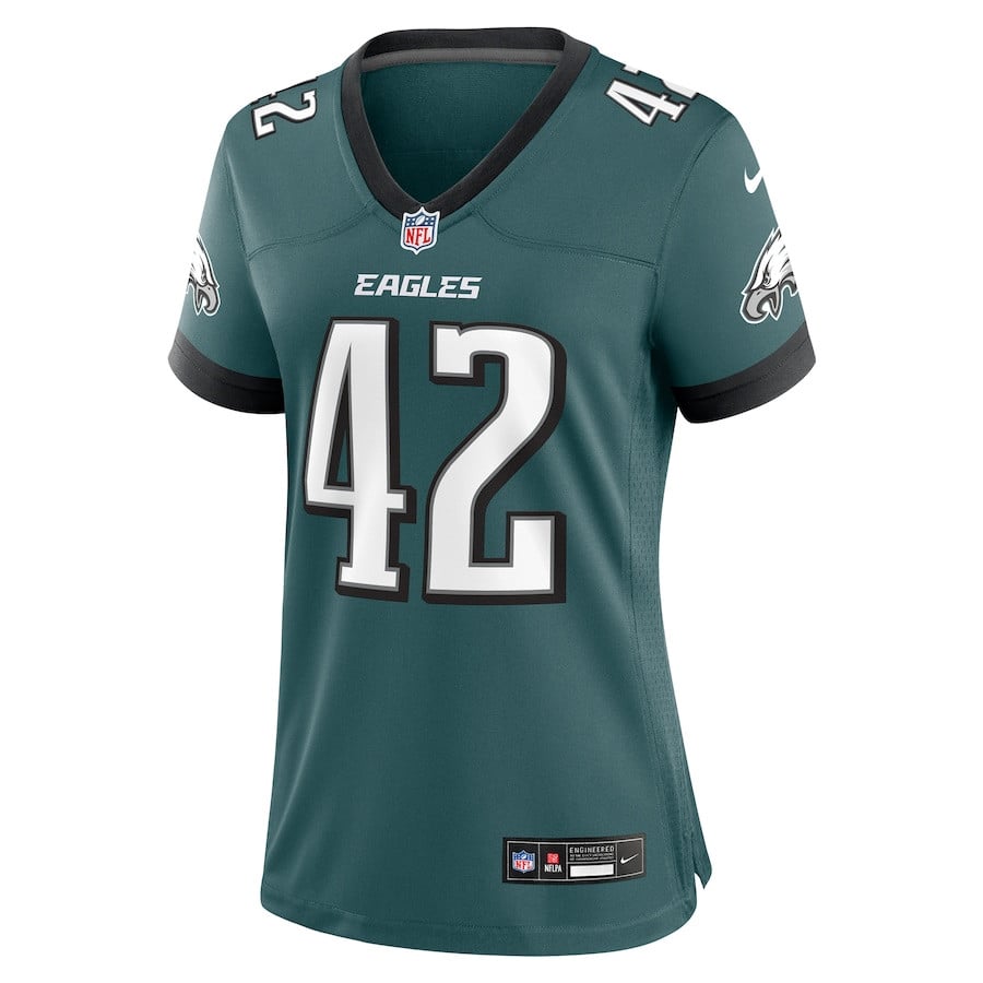 Oren Burks 42 Philadelphia Eagles Women Game Jersey - Midnight Green JS8360 nicesnker - Image 2