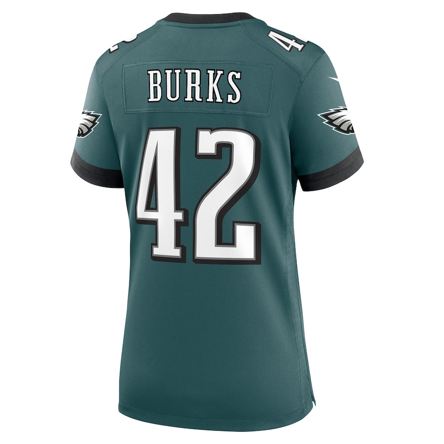 Oren Burks 42 Philadelphia Eagles Women Game Jersey - Midnight Green JS8360 nicesnker - Image 3